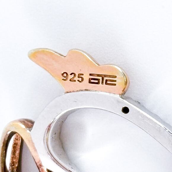 Sterling Silver Diamond Winged Heart Pendant | Petite Rose Gold Wing Accent - Picture 6 of 8